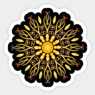 Elegant Mandala Art With Gold Colors Sticker